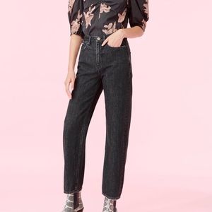 Rebecca Taylor La Vie Anais high rise jean in faded charcoal wash.